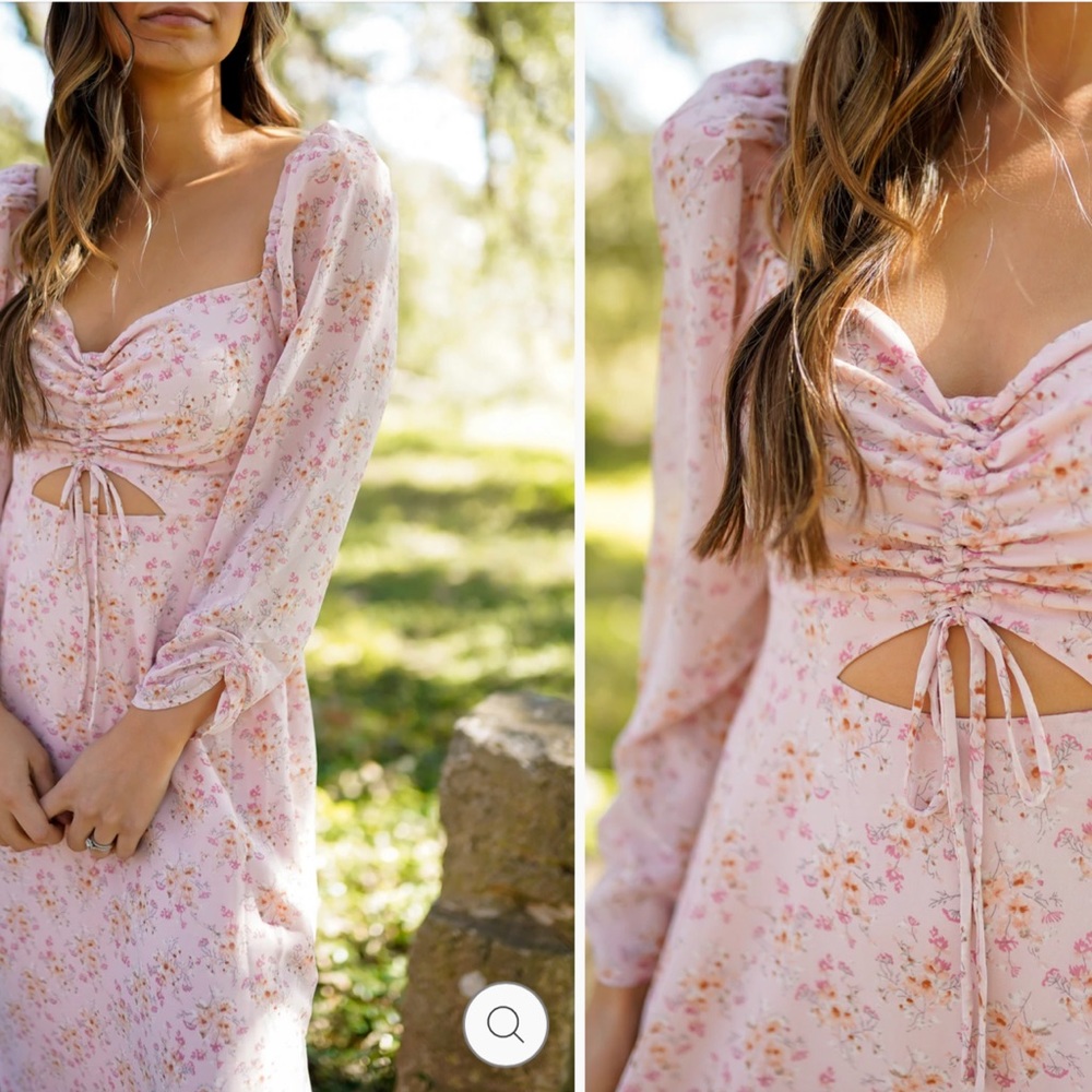 Floral cut-out midi dress